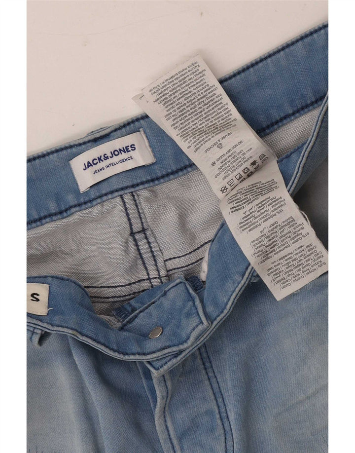 Pantaloncini di jeans invecchiati da uomo Jack & Jones piccoli W29 cotone blu