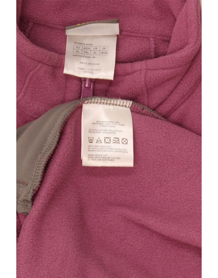Giacca in pile foderata da donna Jack Wolfskin UK 18/20 XL poliestere rosa