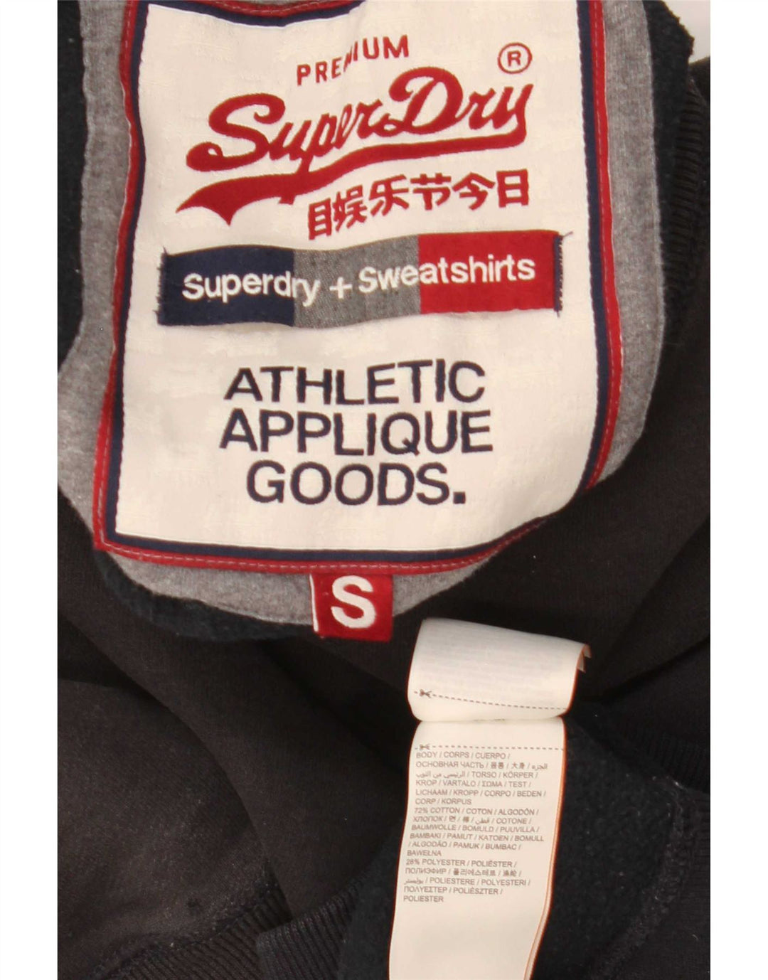 Felpa grafica da uomo Superdry Maglione piccolo cotone nero