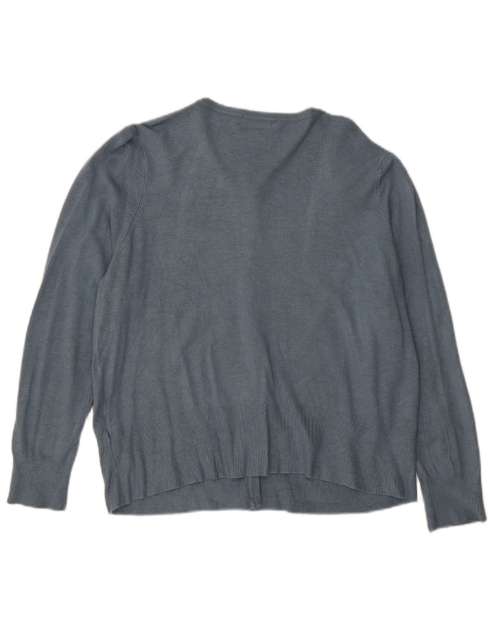Marks & Spencer Womens Crop Cardigan Sweater UK 14 Large Blue Viscose