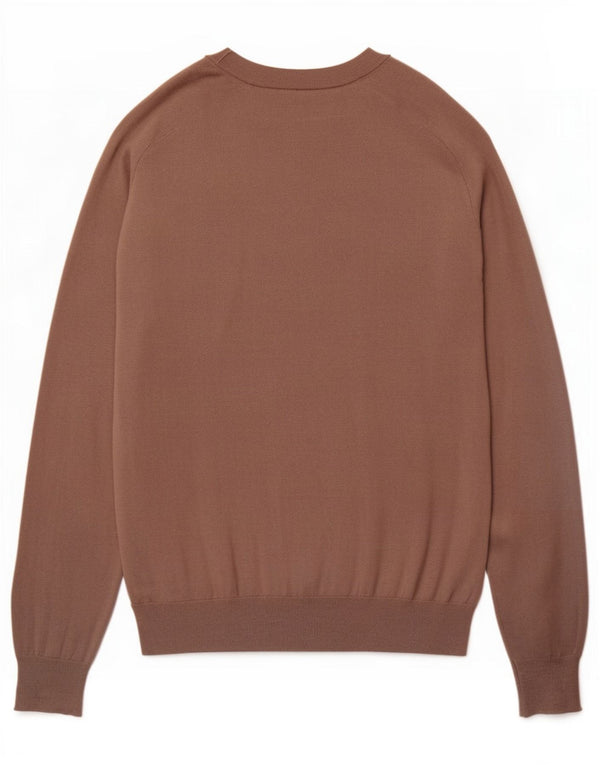 Armani Jeans Maglione da uomo con scollo a V XL in cotone marrone