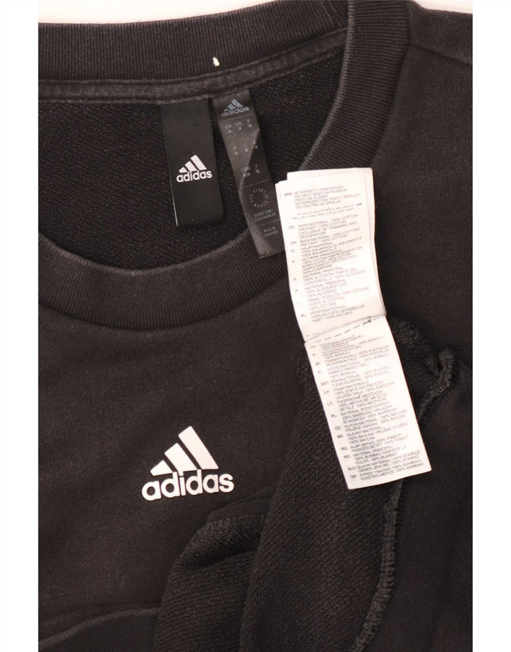 Felpa grafica da uomo Adidas Felpa media in cotone nero