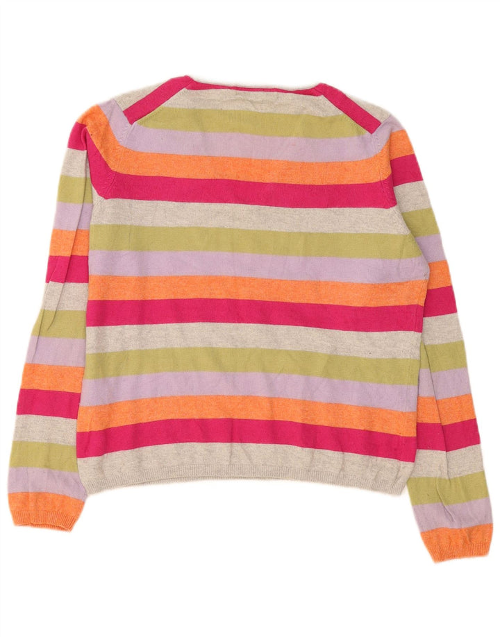 Maglione maglione con scollo a V da donna Marks & Spencer UK 14 grande multicolore