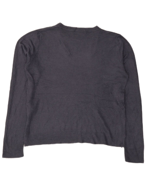 Maglione maglione con scollo a barca da donna Marks & Spencer UK 14 grande blu navy