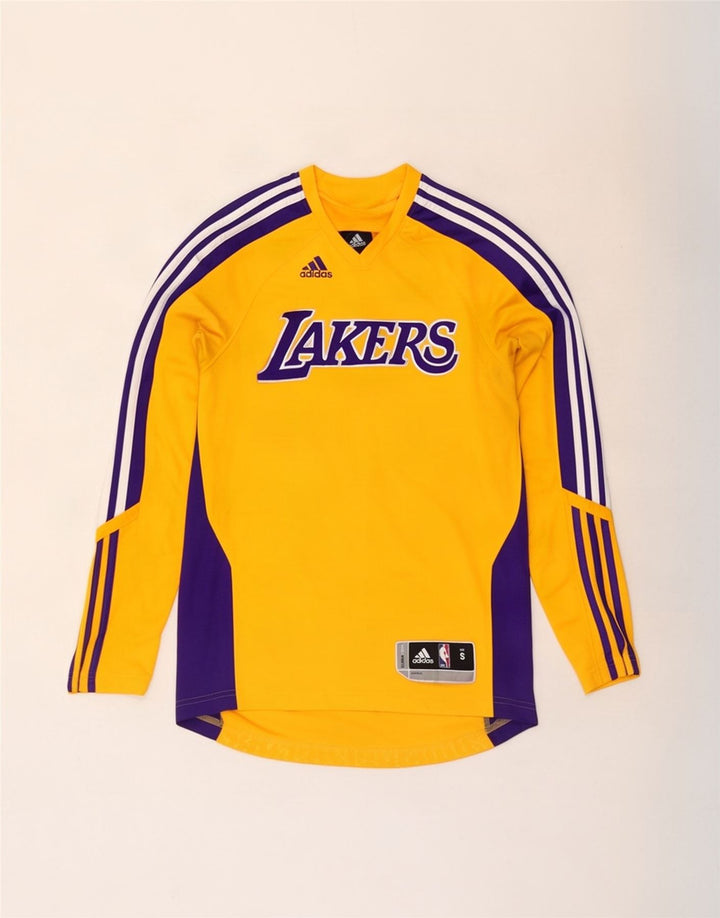 Adidas Uomo Lakers Graphic Top manica lunga Small Yellow Colourblock