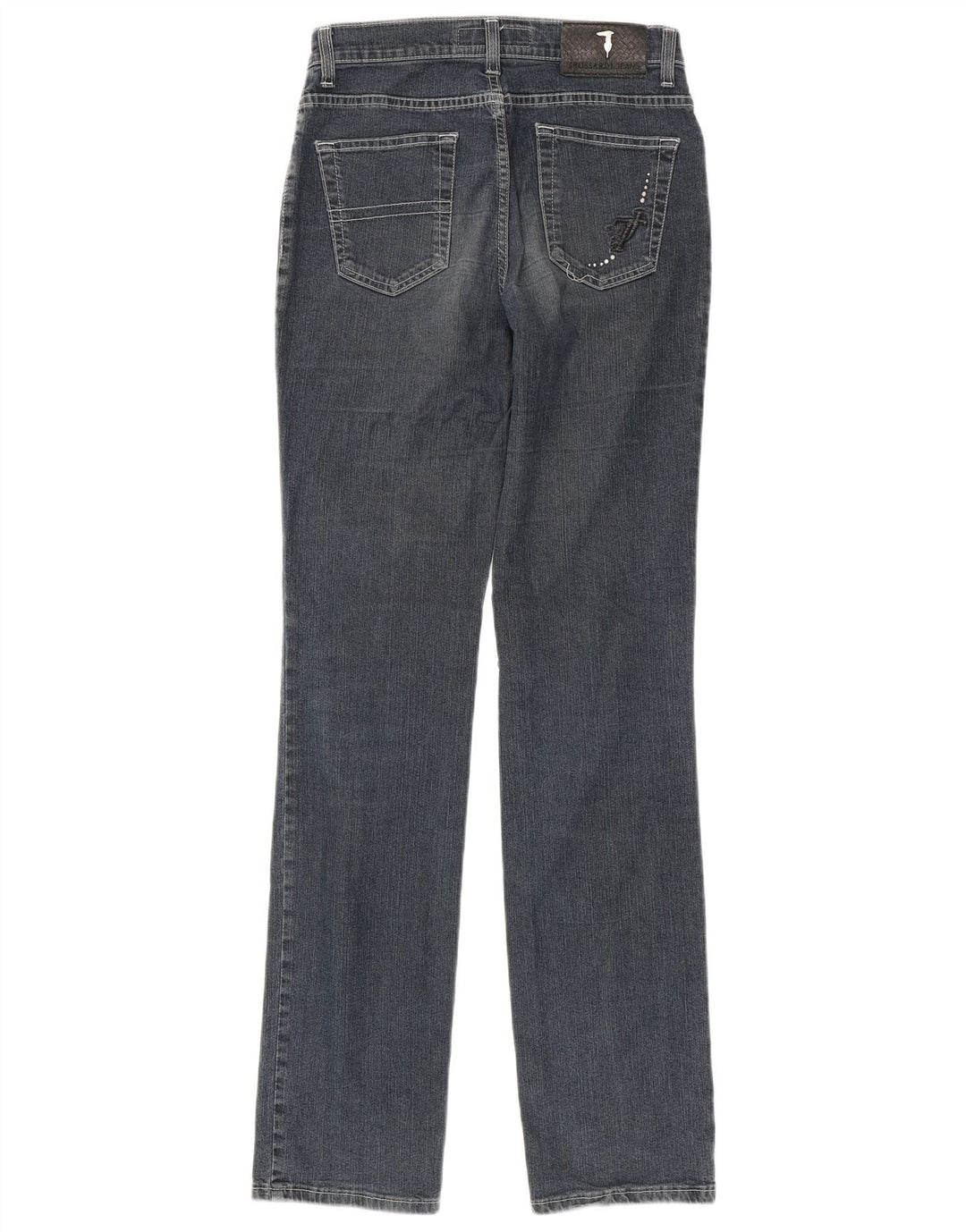 Jeans Dritti Donna Trussardi W26 L33 Blu Navy Cotone