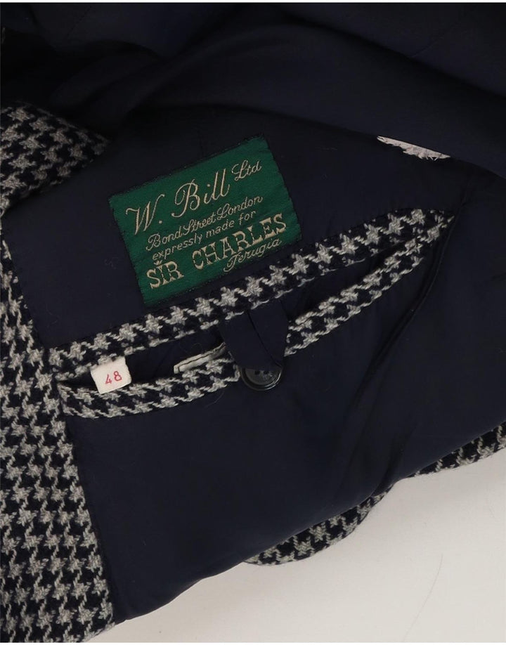 Giacca blazer da uomo a 2 bottoni W.Bill London IT 48 pied de poule grigio medio