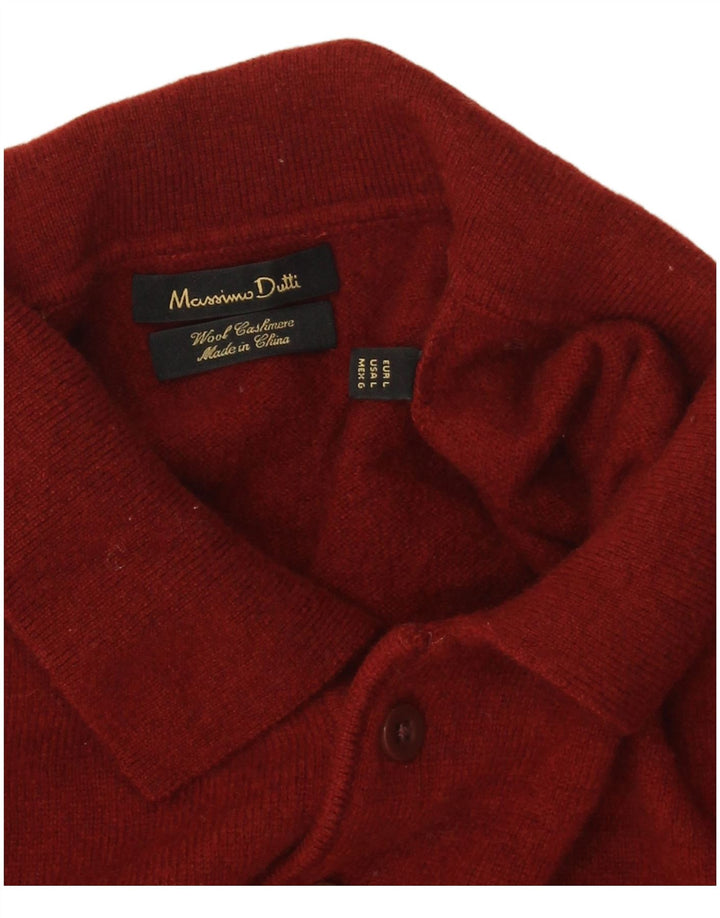 Massimo Dutti Maglione da uomo con collo alto Maglione grande in lana rossa