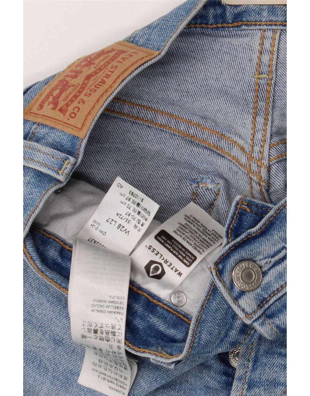 Jeans dritti da uomo Levi's Ribcage W28 L27 in cotone blu