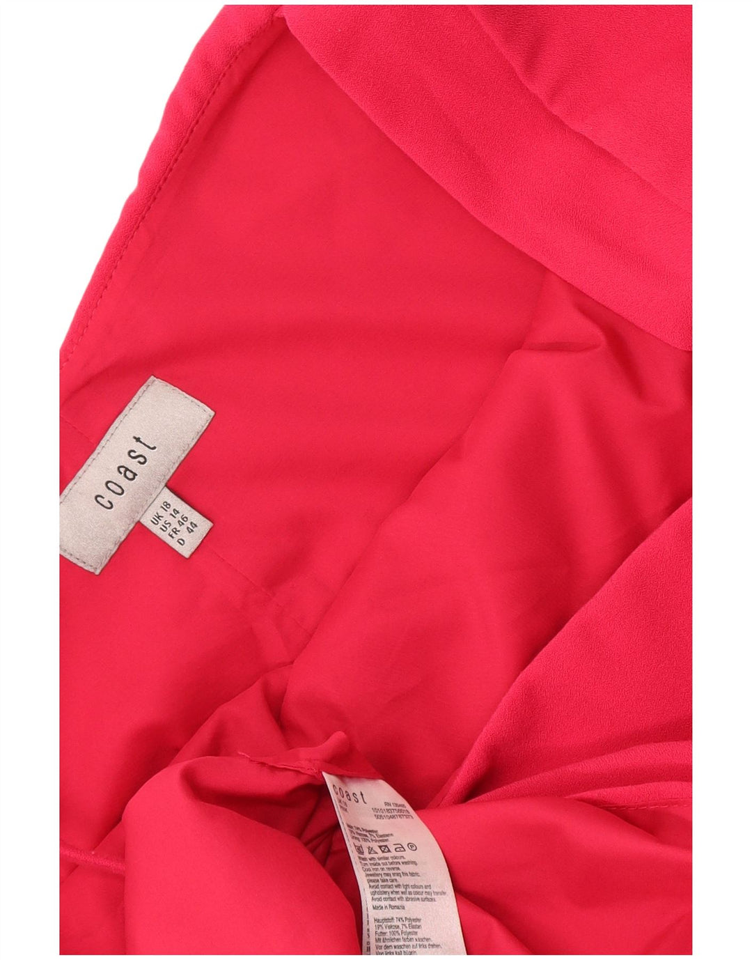 Abito asimmetrico senza maniche da donna Coast UK 18 XL poliestere rosa
