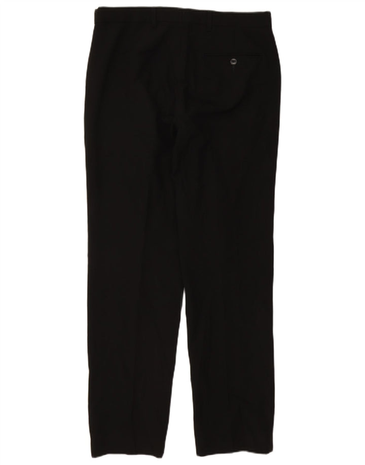 Pantaloni da abito dritti da uomo Marks & Spencer W32 L31 poliestere nero