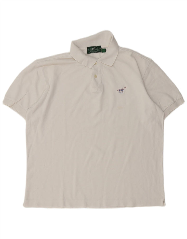Polo da uomo Henry Cottons grande in cotone bianco