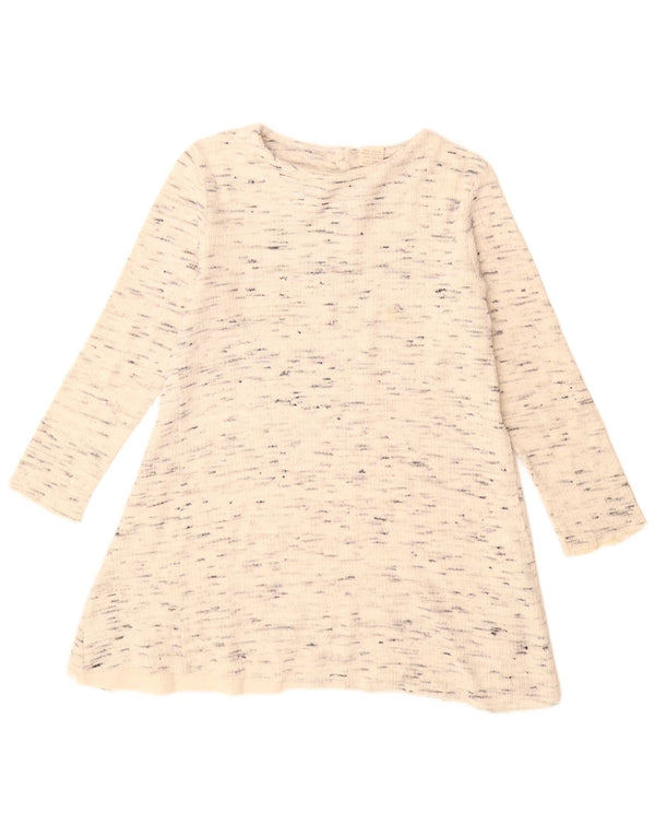 Abito a tunica per ragazze Zara a maniche lunghe 13-14 anni in cotone screziato beige