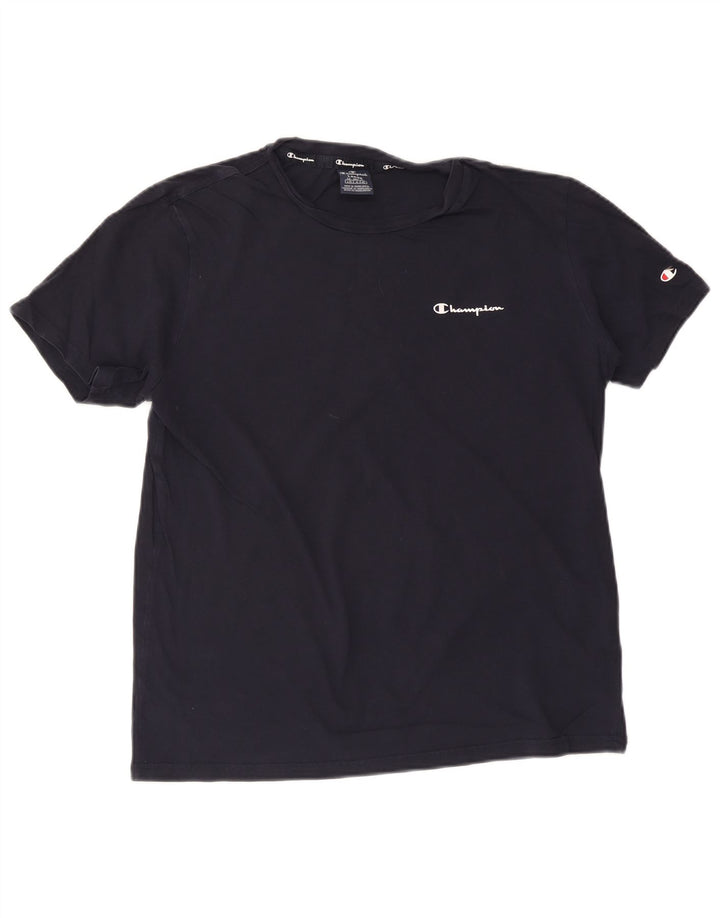 T-shirt da uomo CHAMPION Top grande in cotone blu navy