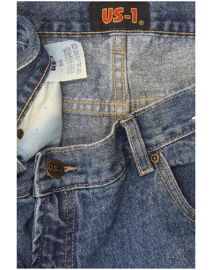 Jeans dritti da uomo vintage W38 L33 in cotone blu