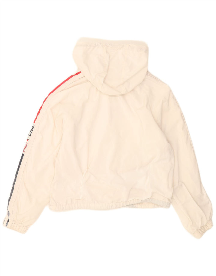 Giacca antipioggia grafica oversize da donna Tommy Hilfiger UK 6 XS Bianca