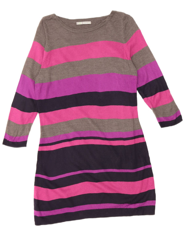 Abito maglione da donna Marks & Spencer UK 12 medio a righe multicolore