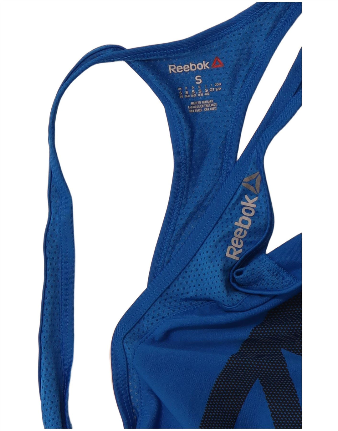 Canottiera grafica da donna REEBOK UK 8/10 Small Blue Sports