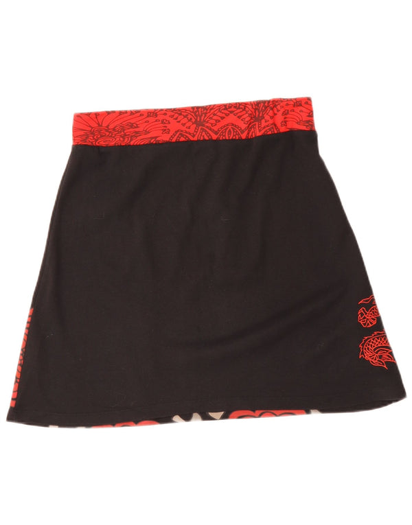 DESIGUAL Gonna a trapezio da donna media W30 cotone floreale nero