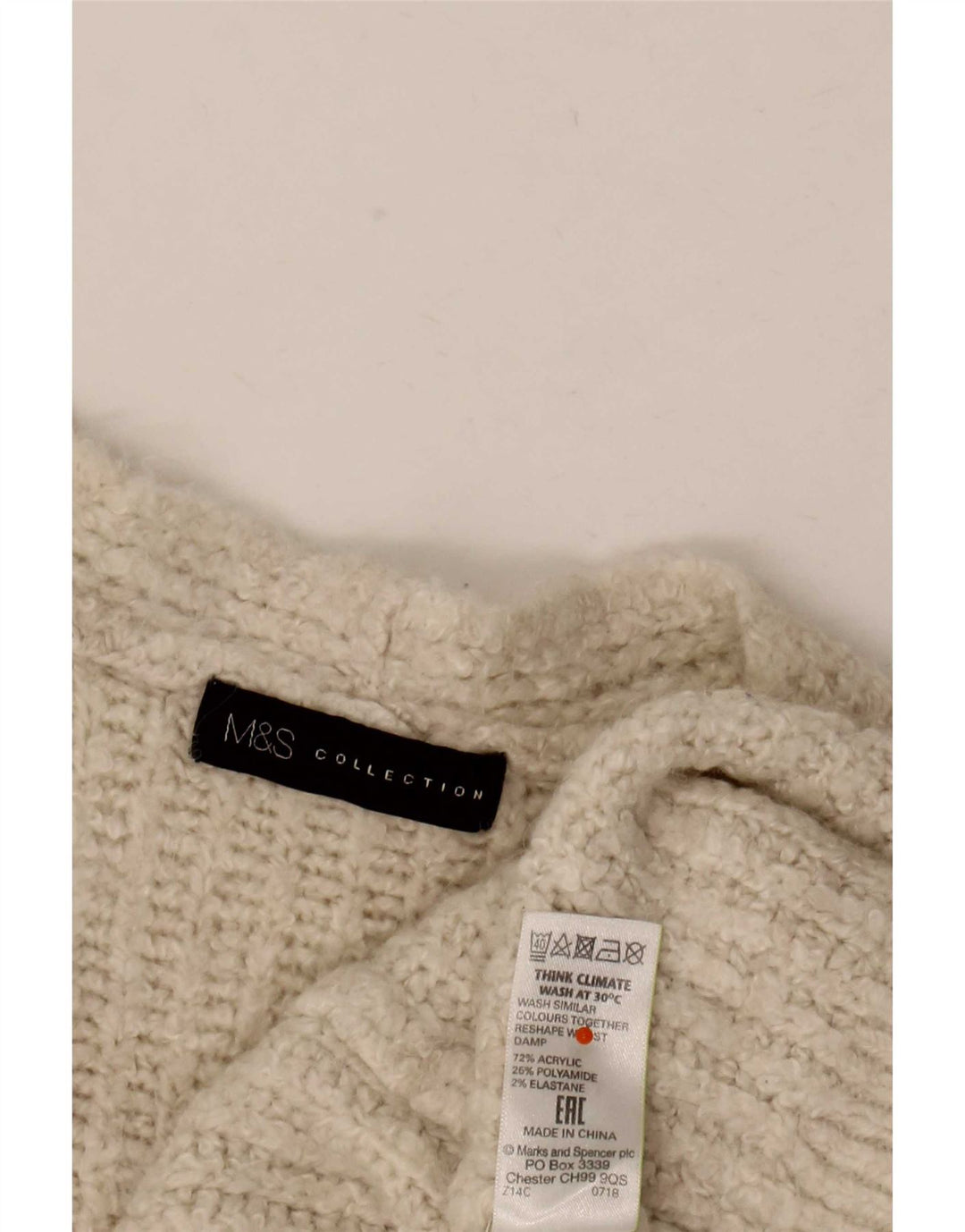 Maglione cardigan aperto lungo da donna Marks & Spencer UK 10 piccolo Beige