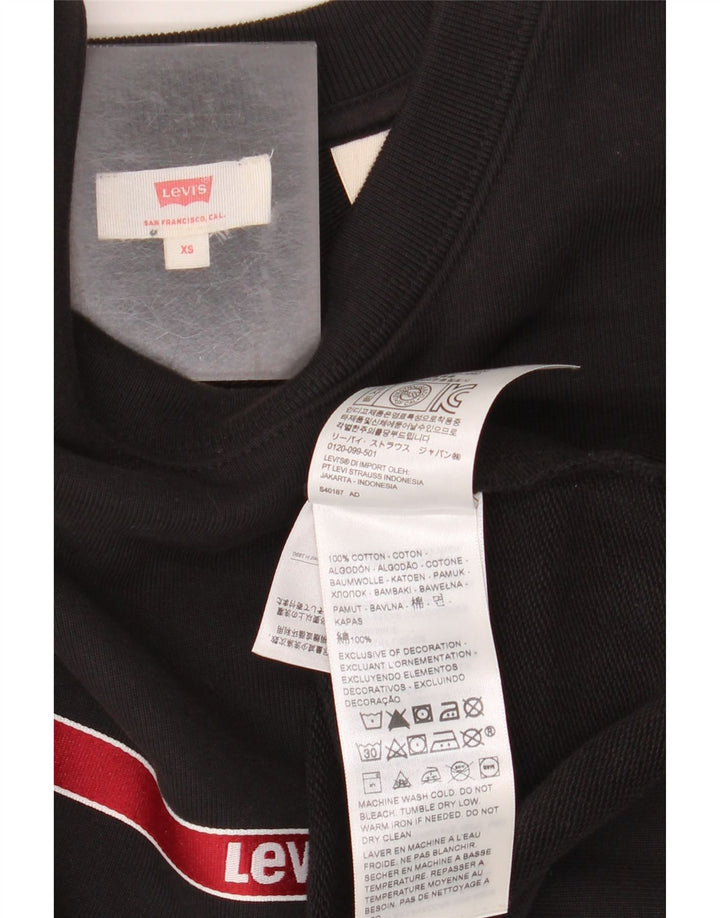 Felpa corta oversize da donna LEVI'S UK 6 XS a righe nere