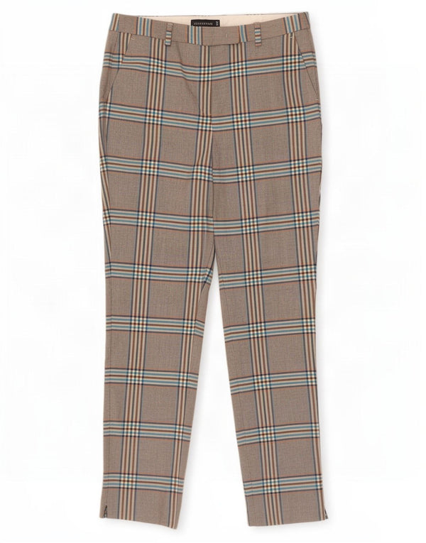 Pantaloni chino slim da donna Marks & Spencer UK 12 medi W32 L30 a quadri grigi