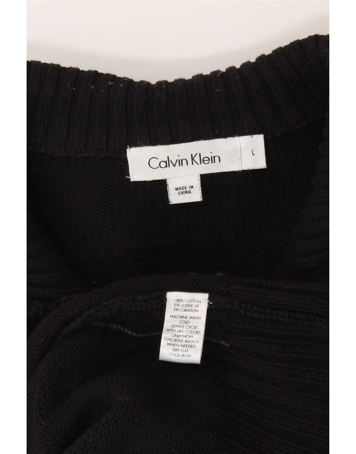 Maglione cardigan da uomo Calvin Klein grande cotone nero