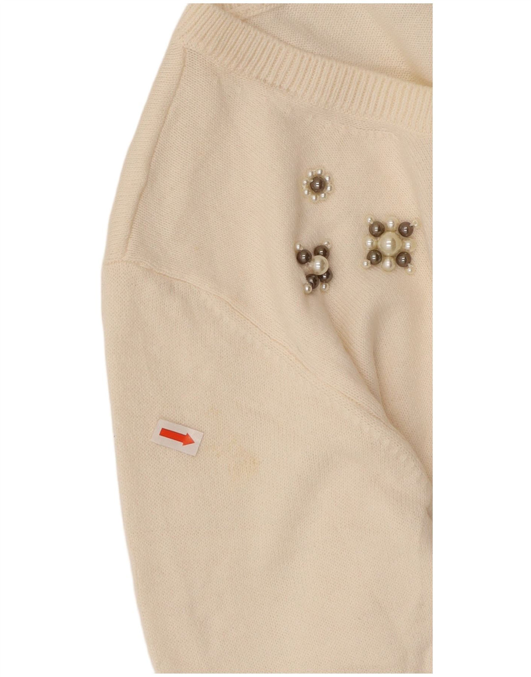 MARKS & SPENCER maglione da donna con scollo a barca UK 14 grande bianco sporco