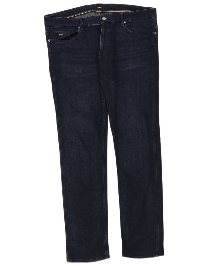 Jeans slim da uomo Hugo Boss W38 L34 cotone blu navy