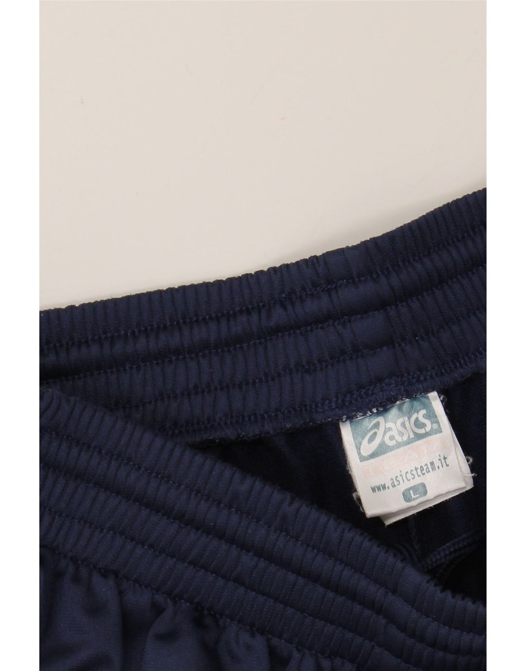 ASICS Womens Tracksuit Trousers UK 14 Large  Navy Blue Polyester Vintage Asics and Second-Hand Asics from Messina Hembry 