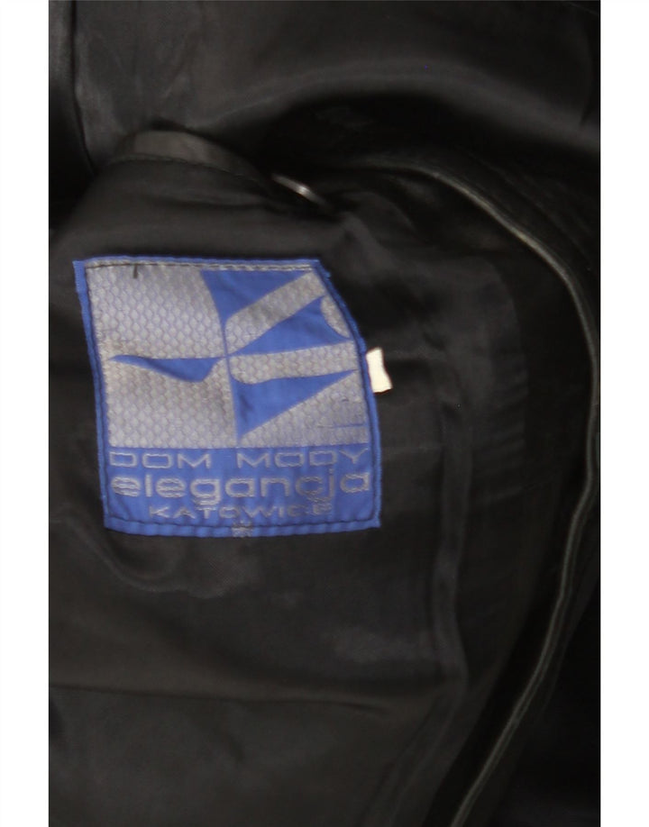 Giacca in pelle da uomo VINTAGE UK 38 media nera