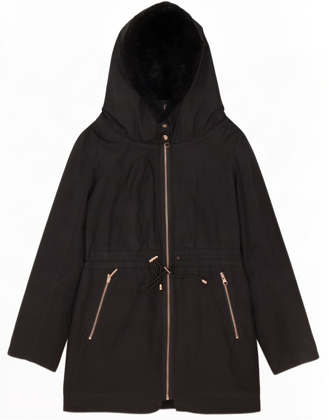 Giacca parka oversize con cappuccio da donna Ted Baker taglia 2 piccola in poliestere nero