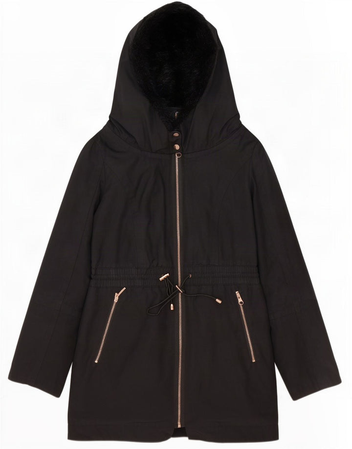 Giacca parka oversize con cappuccio da donna Ted Baker taglia 2 piccola in poliestere nero