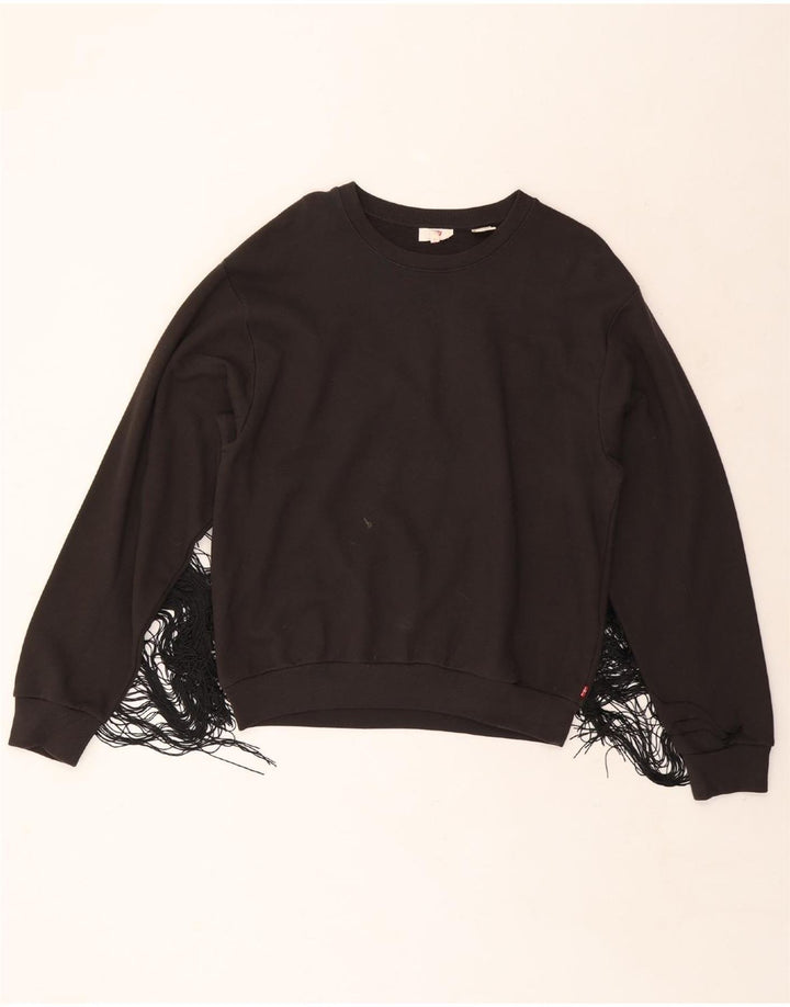 Felpa da donna Levi's Jumper UK 14 cotone nero medio