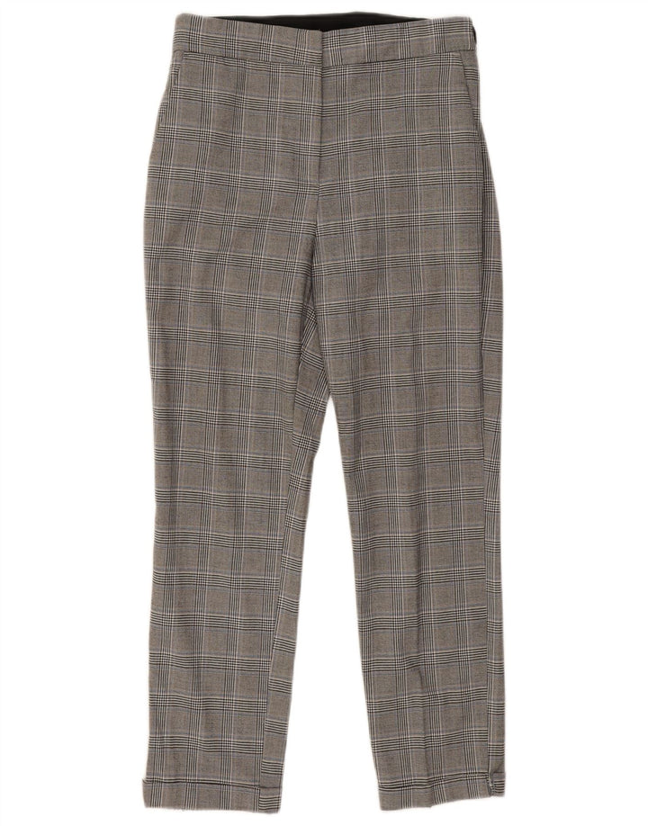 Pantaloni corti slim da donna Zara grandi W30 L25 scozzesi grigi