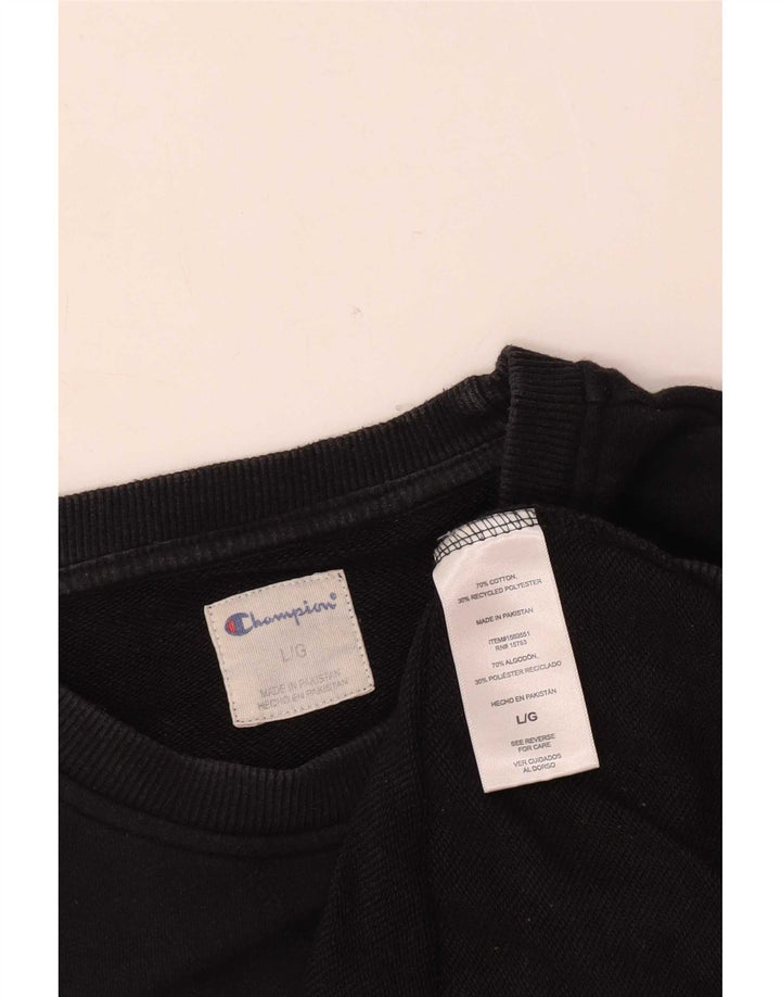 Felpa da uomo Champion Maglione grande in cotone nero