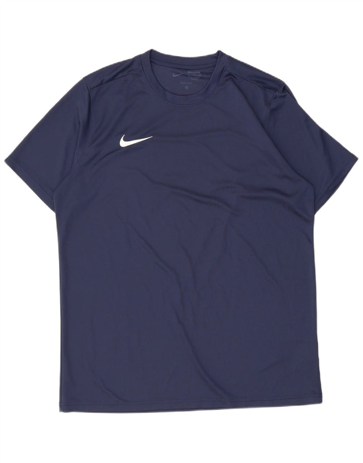T-shirt Nike da uomo Dri Fit Slim Fit XL blu navy in poliestere