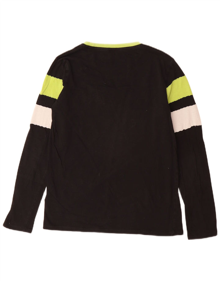 GUESS Top grafico da ragazzo manica lunga 15-16 anni cotone rigato nero