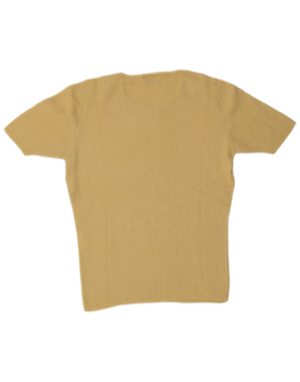 Maglione maglione girocollo da donna Betty Barclay UK 14 grande giallo