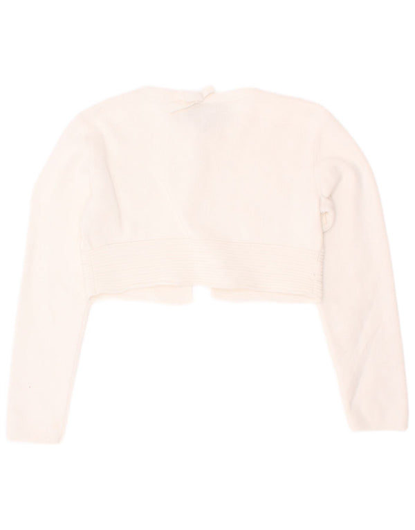 Maglione cardigan corto per bambina Armani Junior 4-5 anni bianco