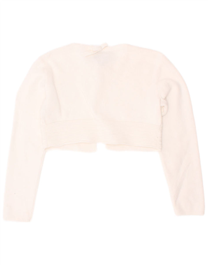 Maglione cardigan corto per bambina Armani Junior 4-5 anni bianco