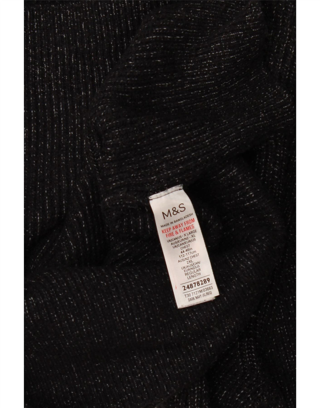 Maglione maglione girocollo da uomo Marks & Spencer XL blu navy screziato