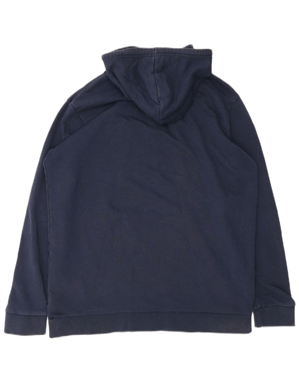 Felpa con cappuccio grafica da uomo Adidas XL in cotone blu navy