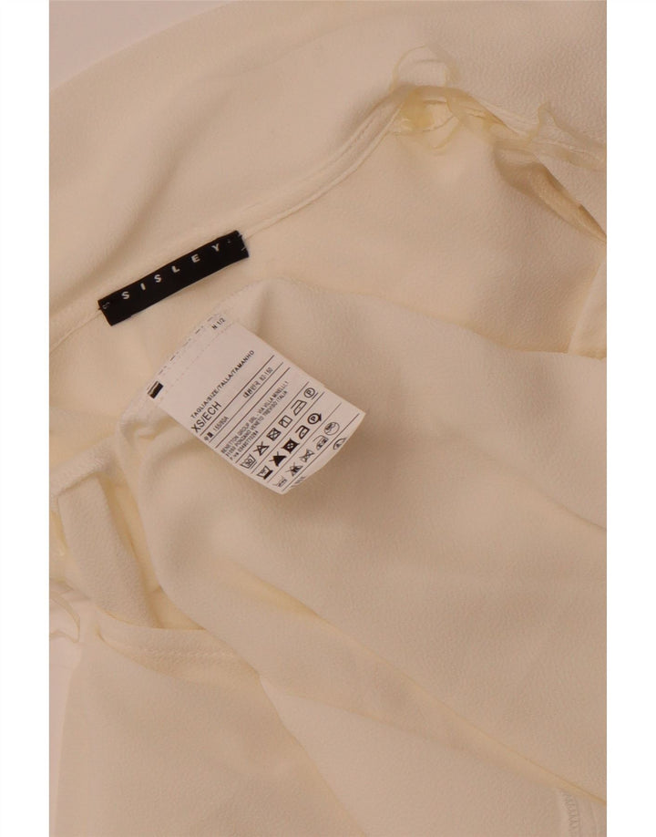 Camicetta da donna Sisley con vestibilità ampia e allacciatura frontale, taglia UK 6 XS, poliestere bianco sporco