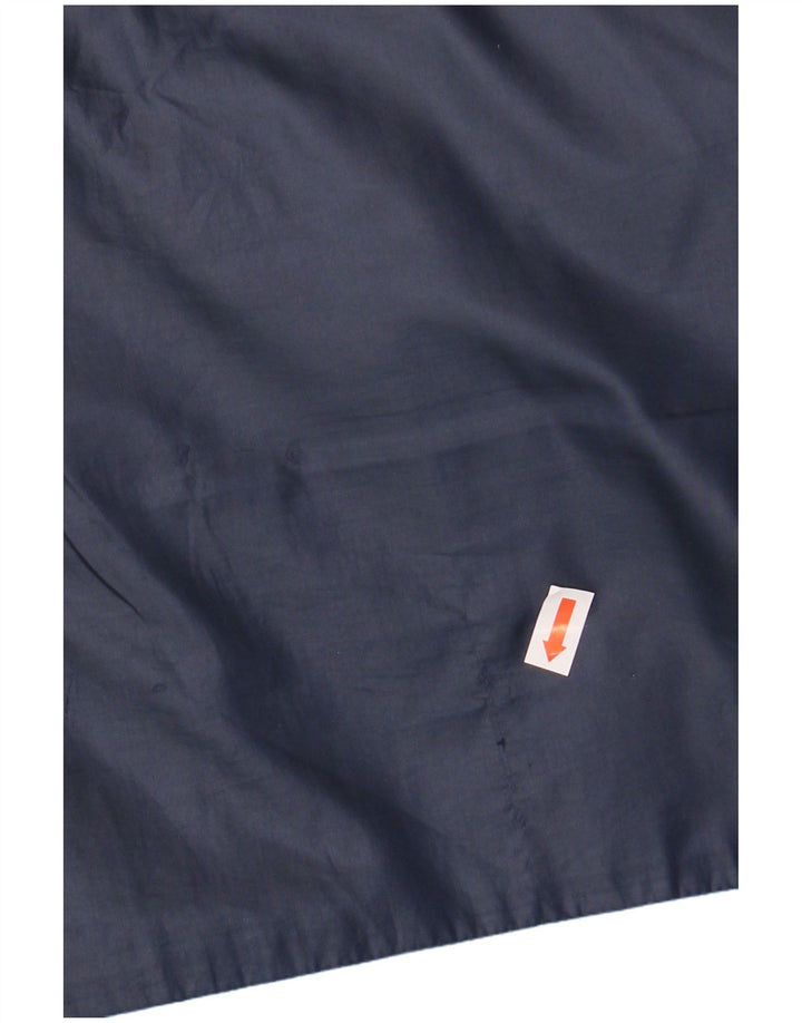 ADIDAS Womens Hooded Rain Jacket EU 38 Medium Blue Colourblock Polyester