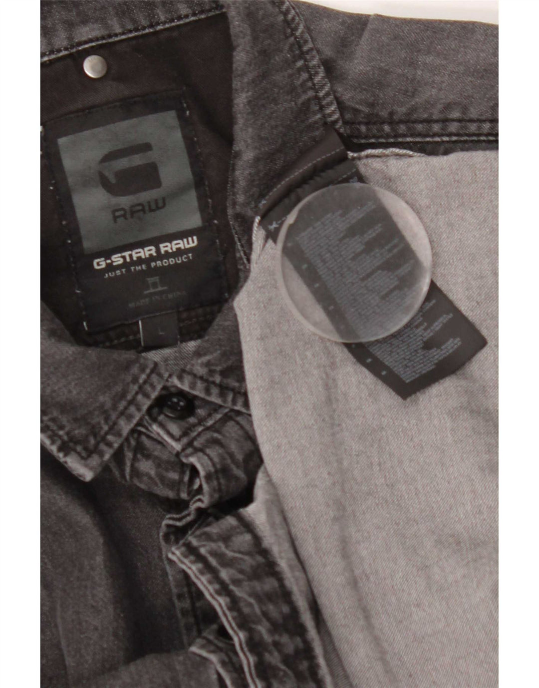 Camicia di jeans da uomo G-Star grande in cotone grigio