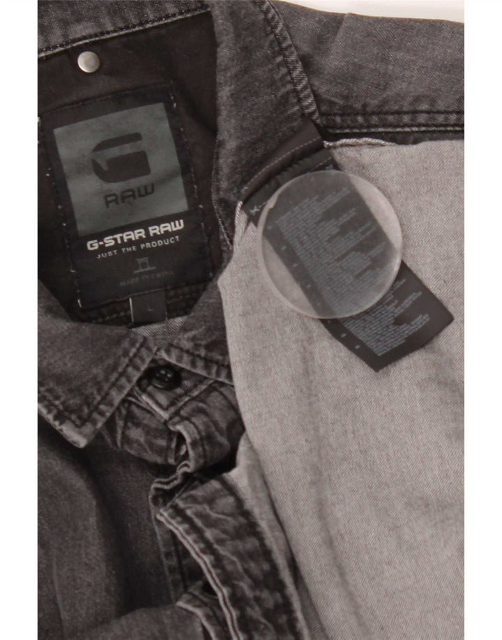 Camicia di jeans da uomo G-Star grande in cotone grigio