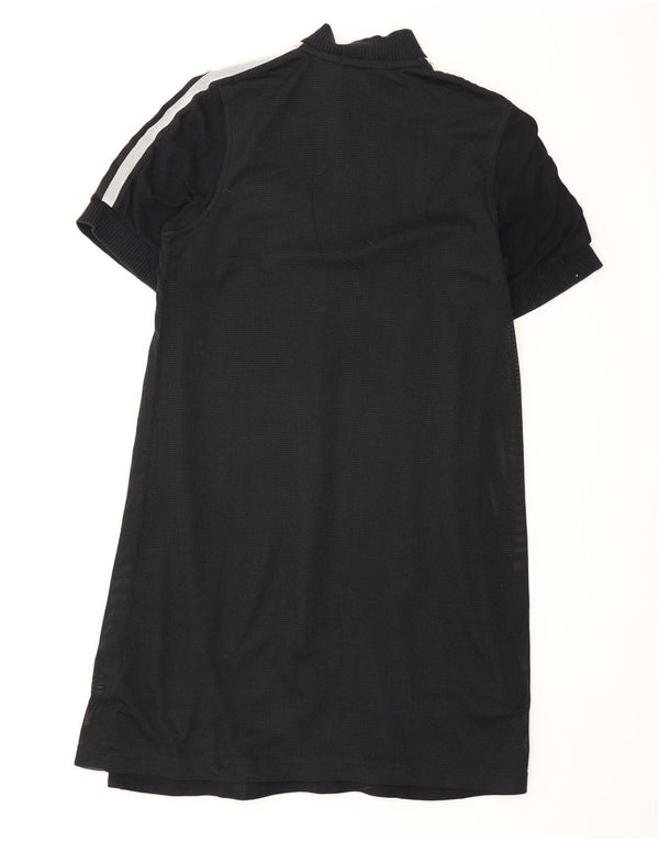 Abito da donna a trapezio con zip e collo con zip Fred Perry UK 10 piccolo sportivo in cotone nero