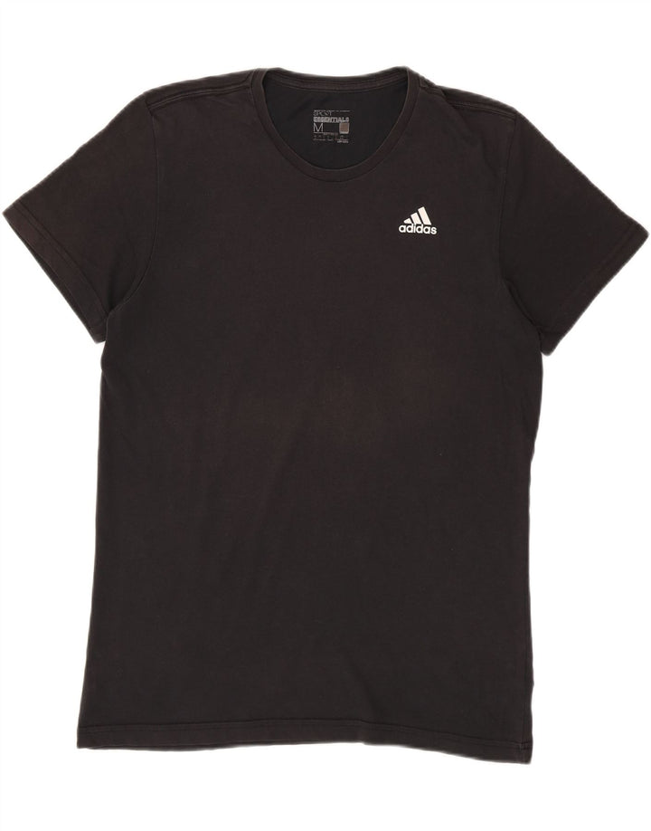 T-shirt Adidas Climalite da uomo Top in cotone nero medio
