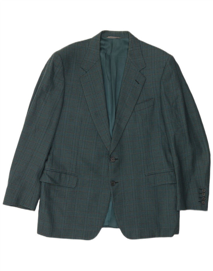 CANALI Giacca Blazer 2 Bottoni Uomo IT 52 XL Blu Pied De Poule Lana